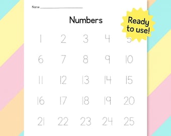 Printable Number Tracing Worksheet: Toddler Learning (PDF & PNG)