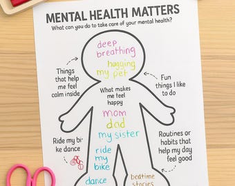 Kids Mental Health Check-In Worksheet: Printable SEL Activity (Digital Download)