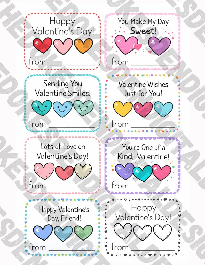 Valentine’s Day Cards for Kids – Printable Classroom Valentines | No ...