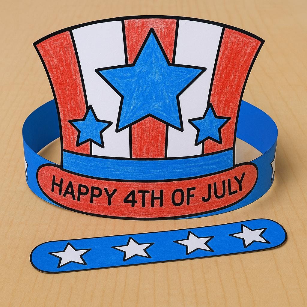 41 Easy Patriotic Crafts for Kids Even Parents Will Love 17 Patriotic Hat-Making Fun! Instant Download Printable Fourth of July…