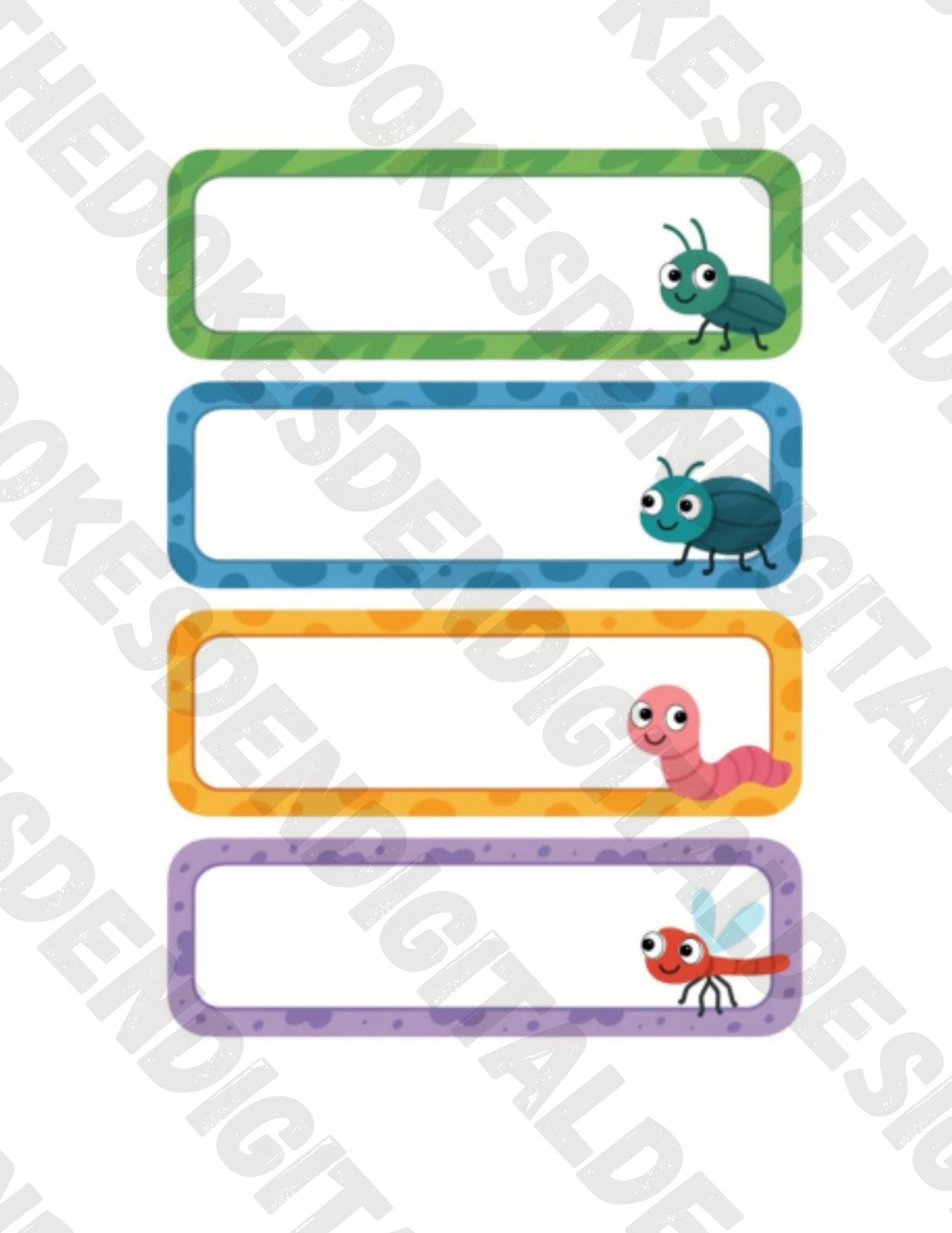 Bug Theme Desk Name Tags Printable | Bright & Pastel Insect Classroom ...