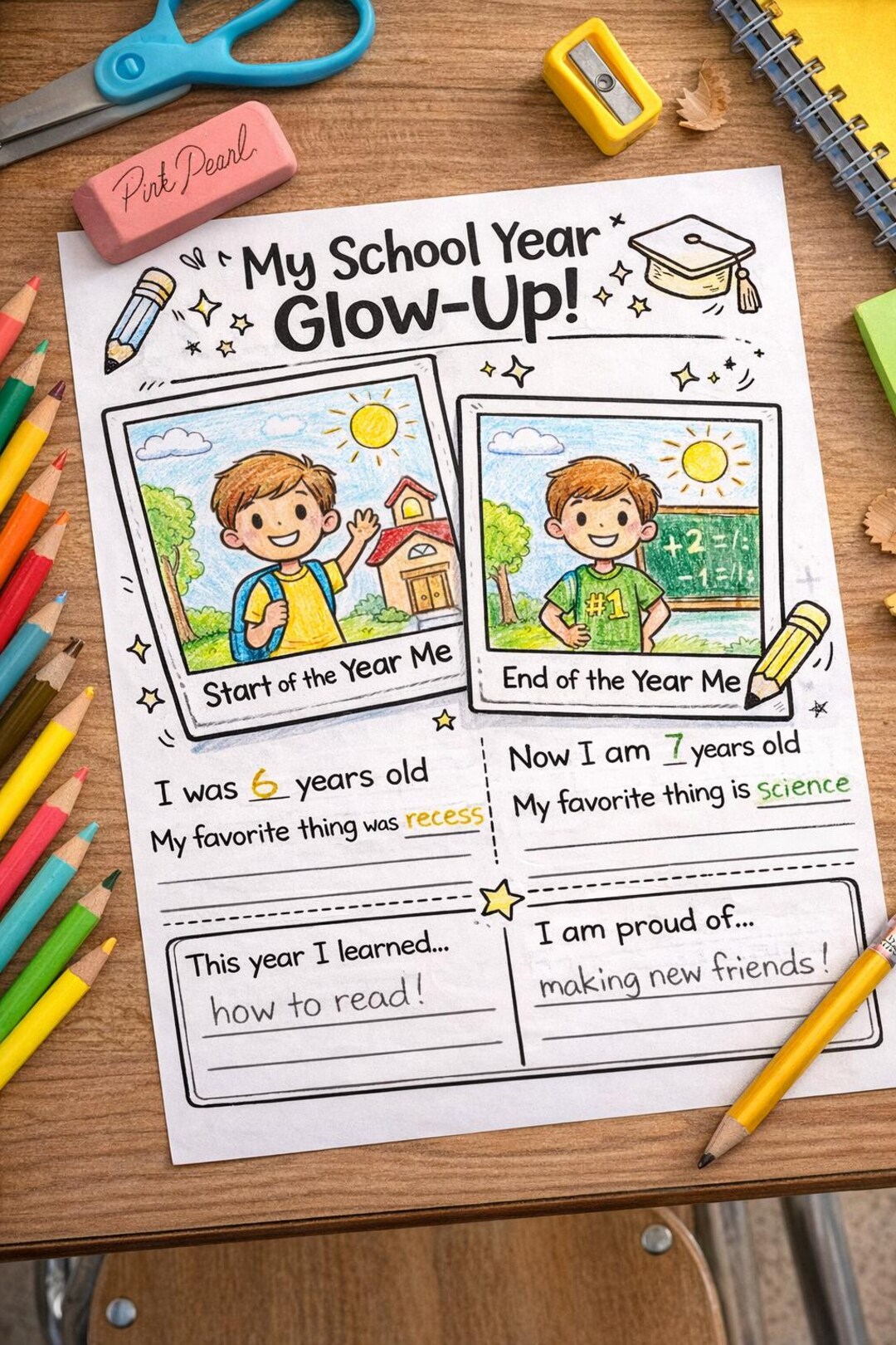 School Year Glow up Worksheet | Student Reflection Activity (PDF ...