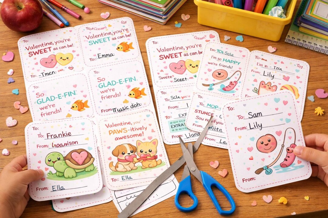 Printable Valentine’s Day Cards for Kids | No Prep Classroom Valentines ...
