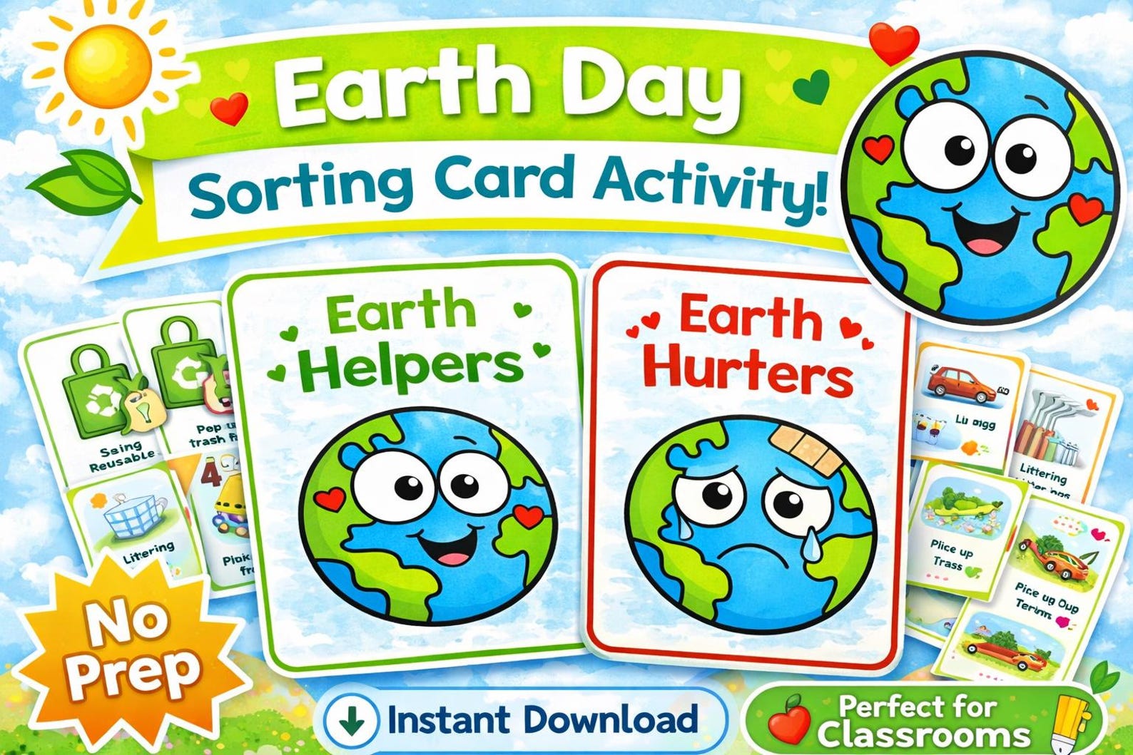 Earth Day Sorting Activity | Preschool Kindergarten Eco Printables ...