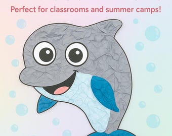 Dolphin Tissue Paper Craft: Printable Summer Activity for Kids (Digital Download)