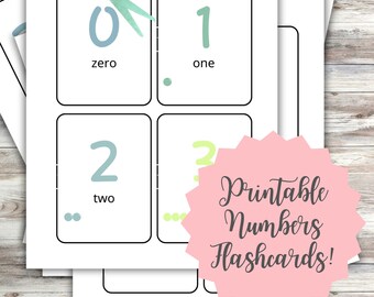 Learning Numbers Flashcards: Printable Toddler Education (Digital Download)
