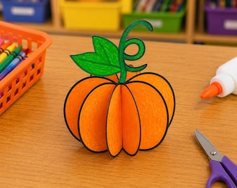 Printable 3D Pumpkin Craft for Kids | Fun Fall Classroom Activity