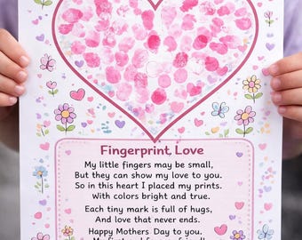 Mother's Day Fingerprint Craft | Little Prints Big Love Keepsake (Preschool Activity)