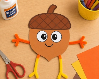Printable Acorn Buddy Craft – Fun Fall Cut and Paste Activity for Kids