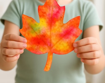 Herbst Blätter Basteln | Kaffeefilter Herbst Blatt Projekt für Klassenzimmer