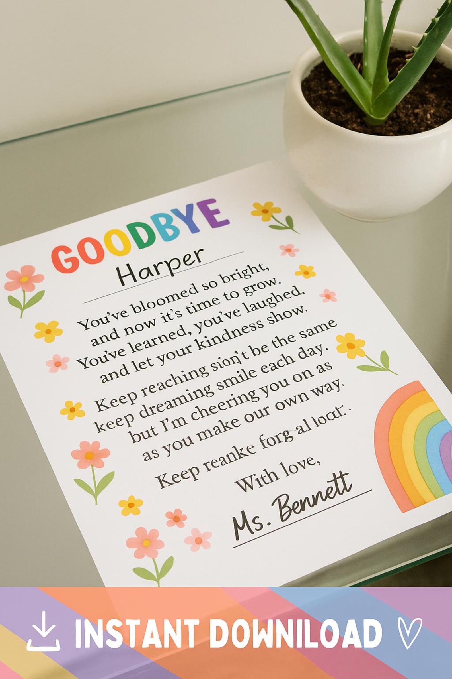 Bilingual End of Year Goodbye Letters for Students - Etsy