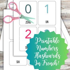 Printable French Numbers Flashcards: Language Learning (Digital Download)