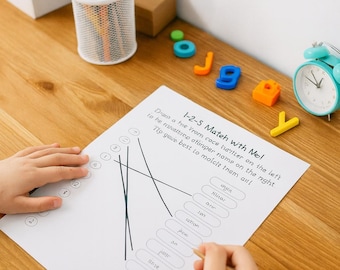 Number Match & Learn | Preschool Math Activity PDF (1-10) | Printable Worksheet