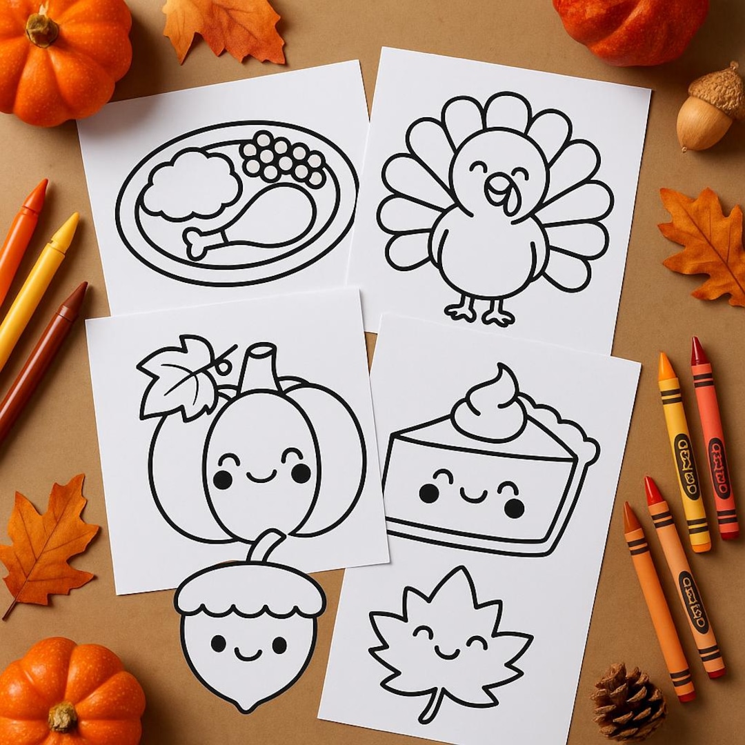 Thanksgiving Coloring Pages for Kids | Easy Toddler Fall Activities ...