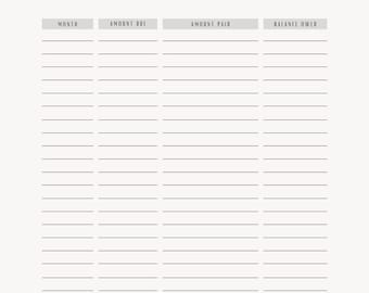child support receipt tracker free printable child support receipt tracker free printable