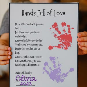 Mother&#39;s Day Handprint Craft for Kids – DIY Keepsake Poem Gift – Toddler & Preschool Activity Printable