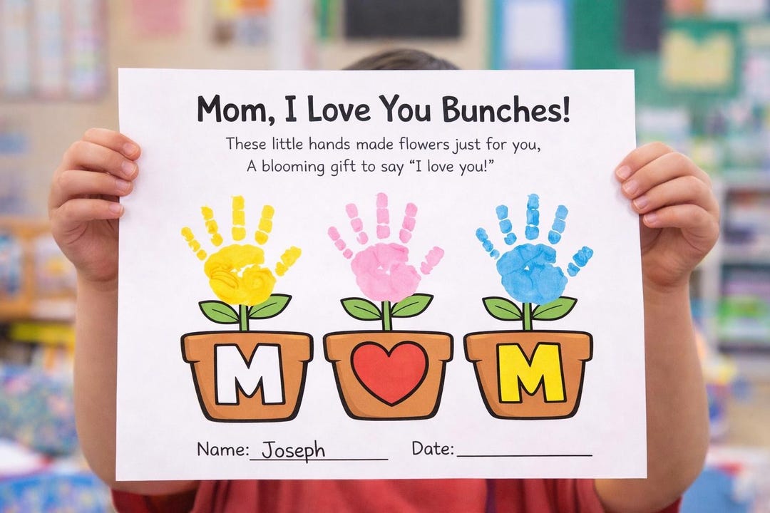 Mother’s Day Handprint Flower Craft | Mom Keepsake Art | Preschool ...