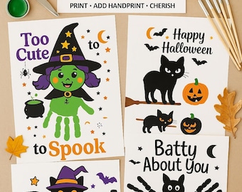 Manualidades de Halloween con huellas de manos: Manualidades espeluznantes para niños (Descargar PDF)