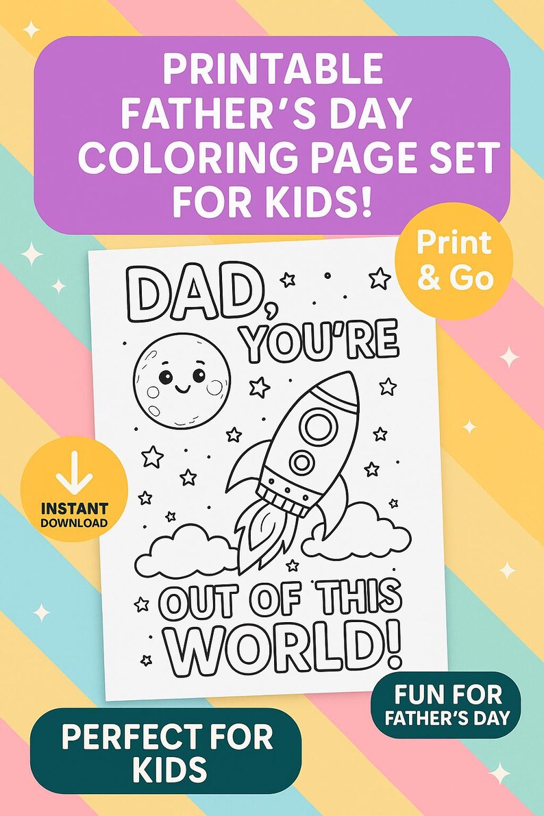 Printable Father’s Day Coloring Pack – Fun Pages for Kids to Celebrate ...