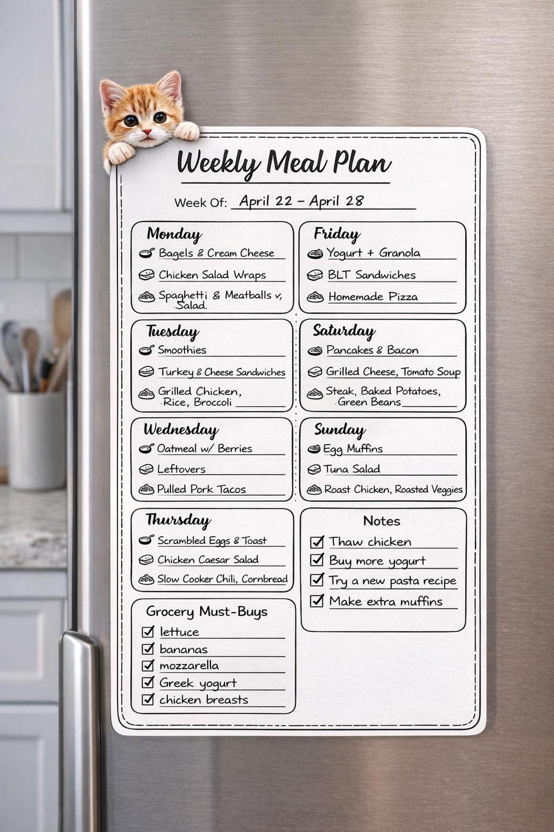 Weekly Meal Planner Printable – Simple Meals for Busy Weeks - Etsy