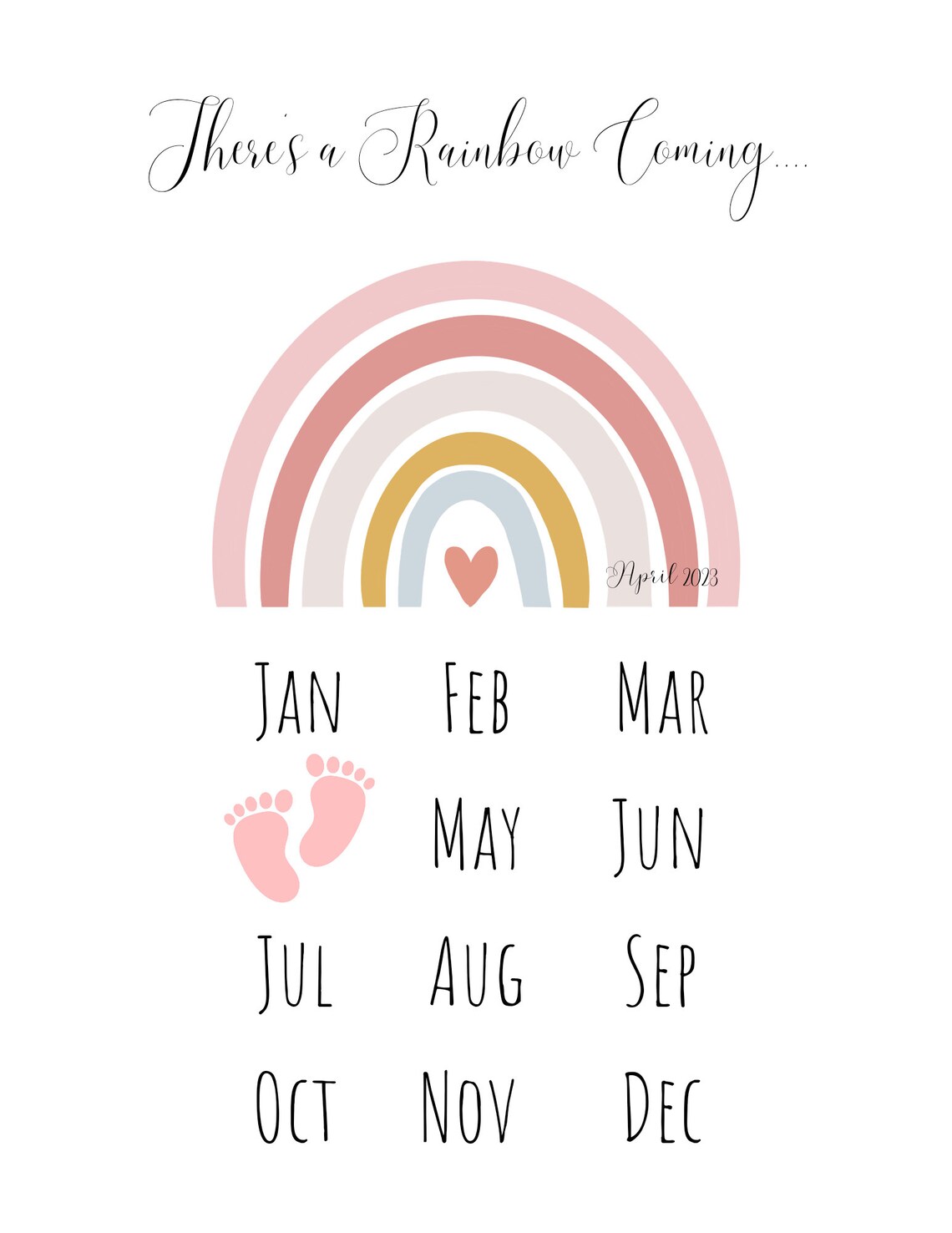 April 2023 Rainbow Baby Announcement Beautiful Way to Reveal Etsy