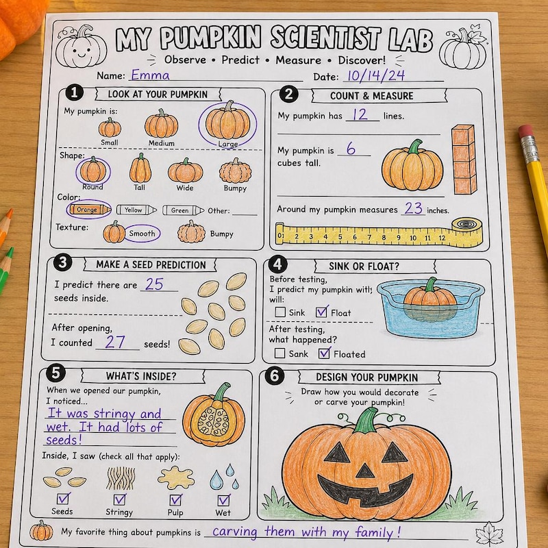 Preschool Pumpkin Science - Etsy