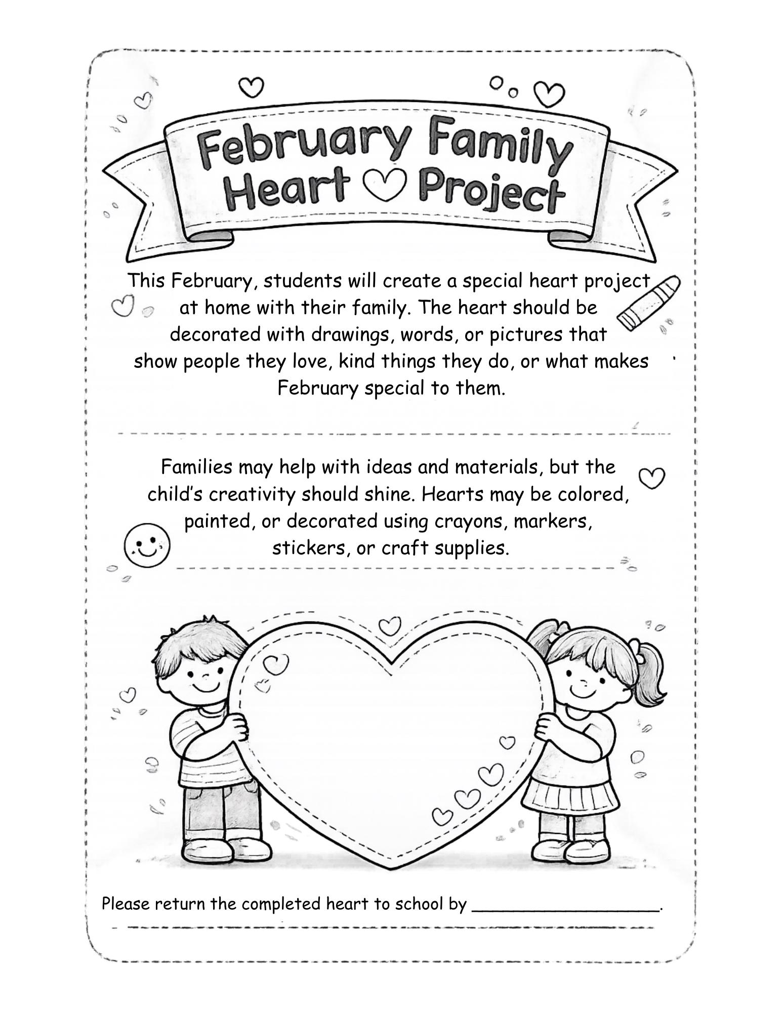February Family Heart Project | No-prep Take-home Craft - Etsy