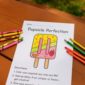 Design Your Own Popsicle Summer Coloring Activity | Printable Popsicle Craft for Kids | Summer Art Worksheet