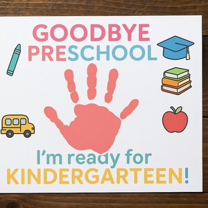 Goodbye Preschool Handprint Craft | Kindergarten Ready Printable Activity