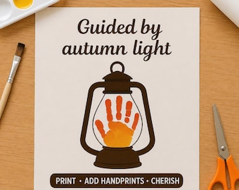 Autumn Lantern Handprint Craft for Kids