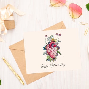 Blumen Herz Muttertagskarte: Einzigartige Printable (Digitaler Download)