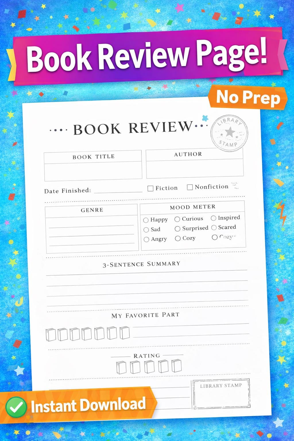 Printable Book Review Worksheet | Reading Response, Homeschool (PDF ...