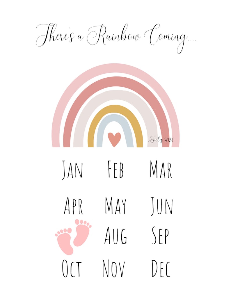 July 2023 Rainbow Baby Announcement Beautiful Way to Reveal a Etsy