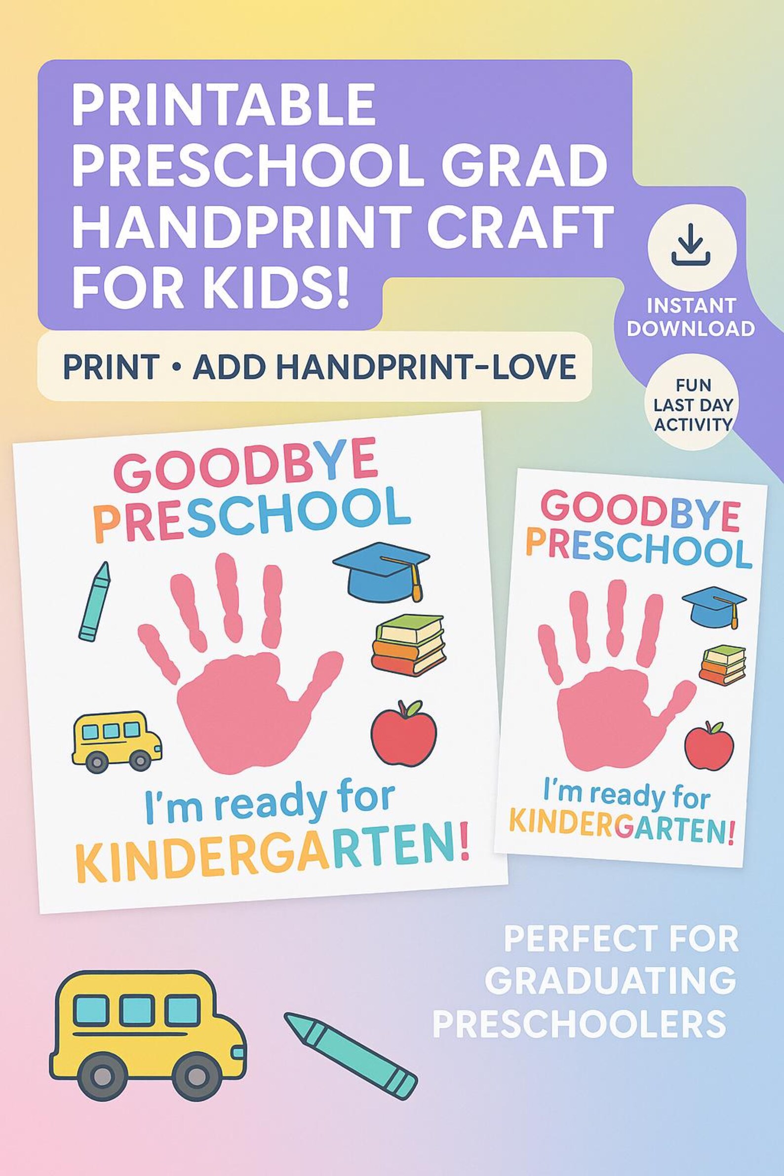 Goodbye Craft For Rbt Goodbye Preschool Handprint Craft | Kindergarten Ready Printable ...