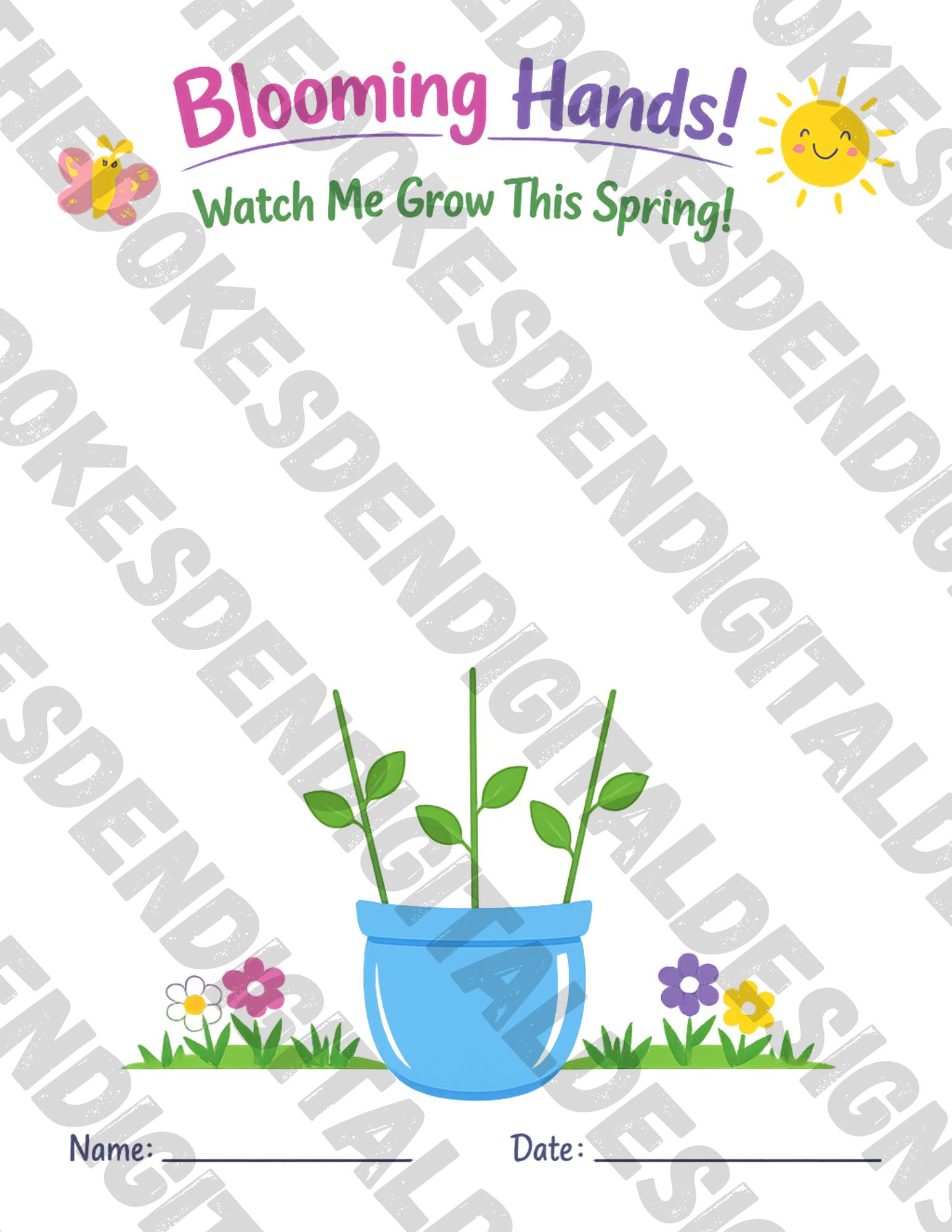 Blooming Hands Handprint Art | Spring Kids Craft, Watch Me Grow (PDF ...