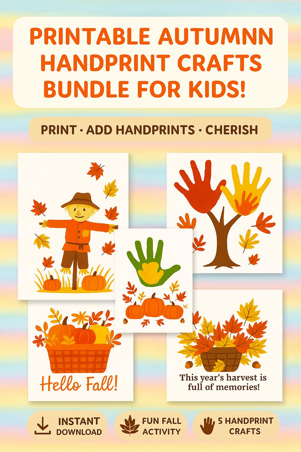 Printable Autumn Handprint Crafts Bundle | Fun Fall Activities for Kids ...