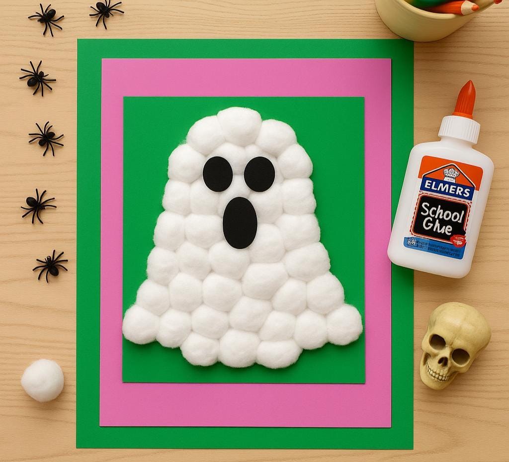 37 Ghost Crafts for Kids to Make This Halloween 2 Cotton Ball Ghost Craft: Printable Halloween Activity for Kids (PDF…