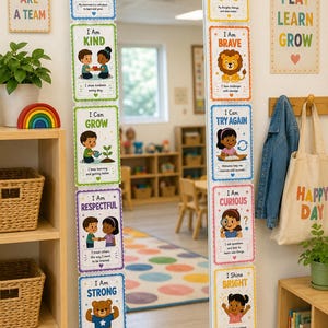 Mini Cartões de Afirmação para Espelho de Sala de Aula Infantil | Decoração SEL (PDF para Imprimir)