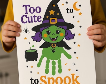 Hexe Handabdruck Handwerk: Halloween-Andenken für Kinder (PDF-Download