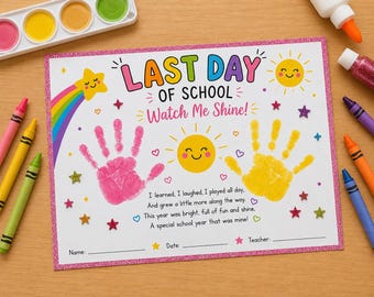 Last Day of School Handprint Craft | End of Year Preschool Keepsake (PDF Printable)