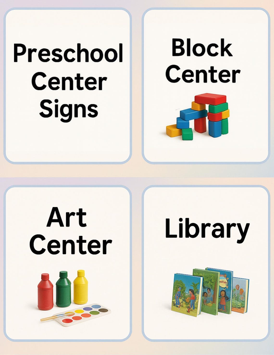 Pastel Preschool Center Signs: Montessori-inspired Classroom Labels ...