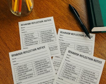 Notas de reflexión sobre el comportamiento en el aula: Formularios de comunicación imprimibles (Descarga PDF)
