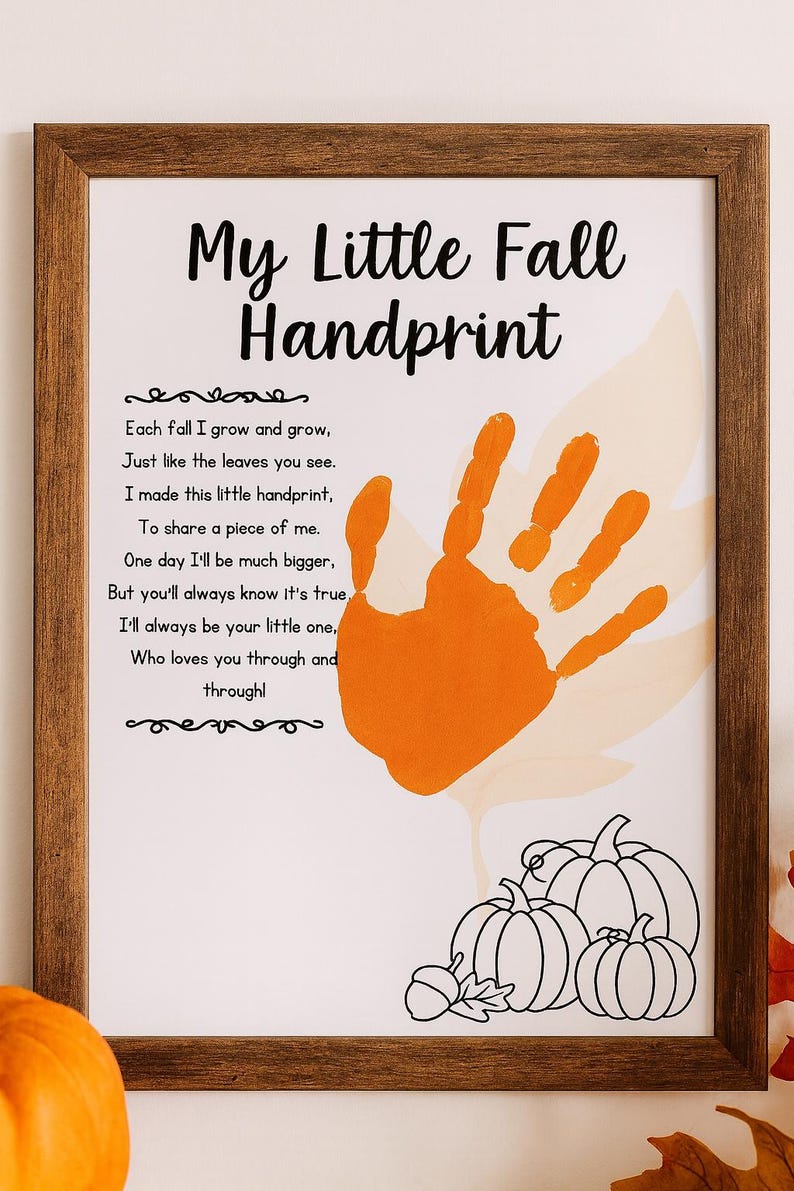 Fall Handprint Craft for Kids – Printable Poem Activity for Classrooms ...