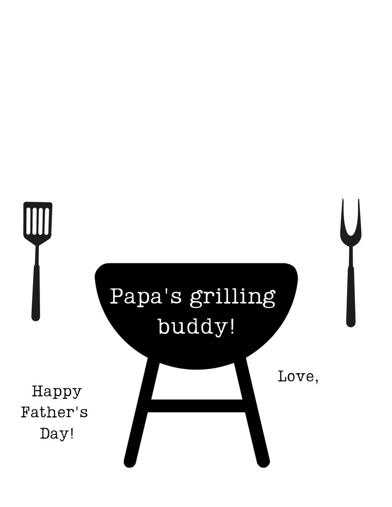 Happy Father's Day Handprint Craft Papa's Grilling | Etsy