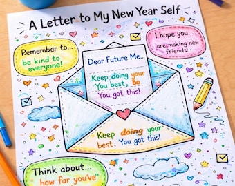 A Letter to My New Year Self – Kids Writing Worksheet