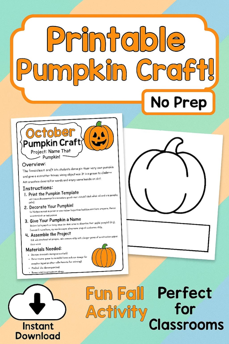 Word Search Instructions Example Name That Pumpkin Craft: Printable Fall Activity for Kids (US Letter ...