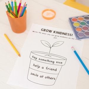 Kindness Flower Pot Worksheet: Printable SEL Activity for Kids (PDF Download)