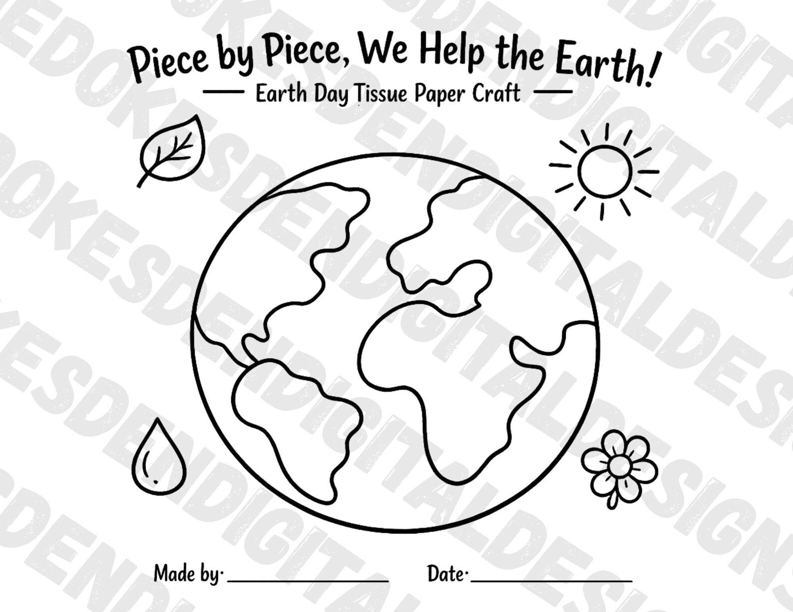 Earth Day Tissue Paper Craft | Fine Motor Activity, Preschool Art ...