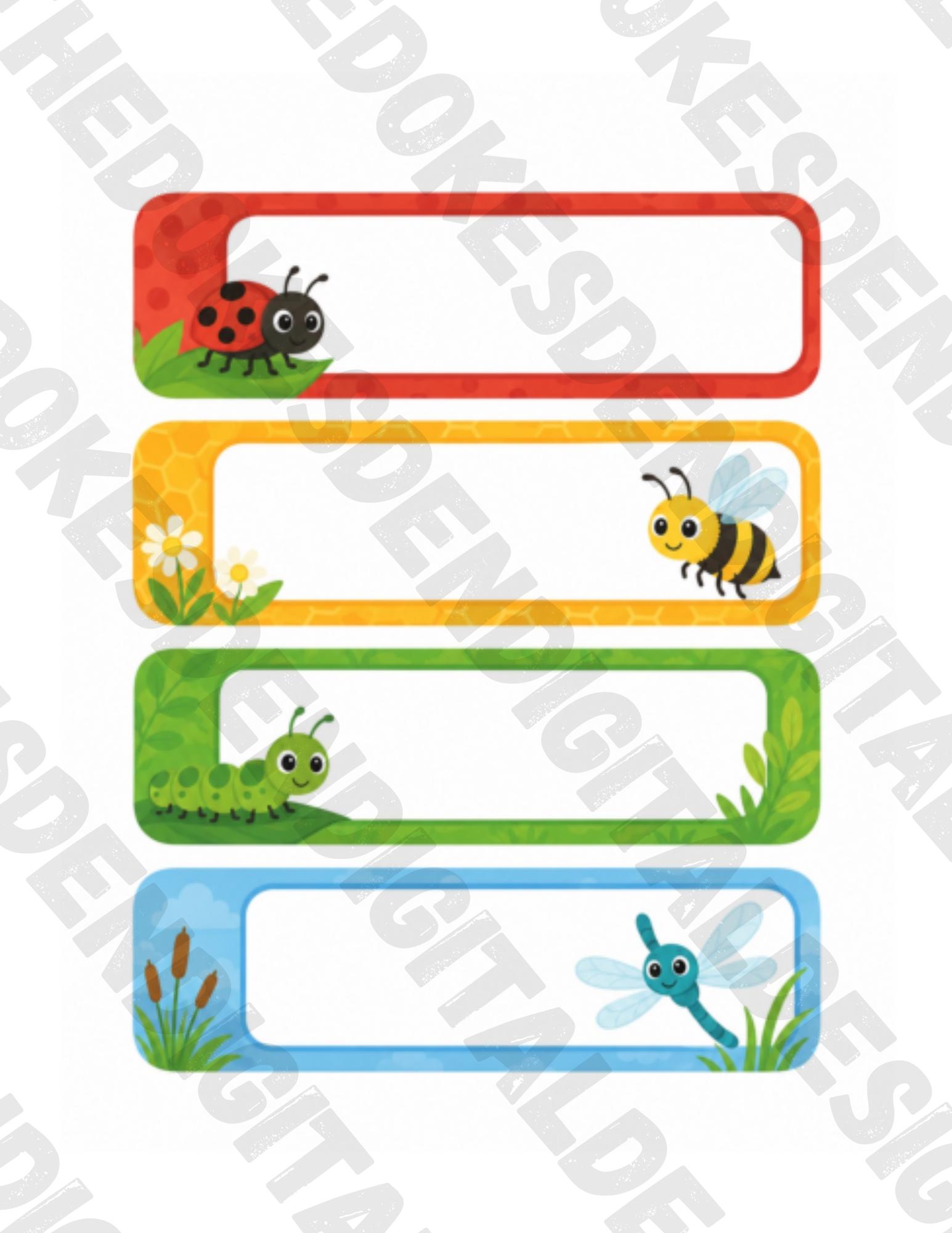 Bug Theme Desk Name Tags Printable | Bright & Pastel Insect Classroom ...