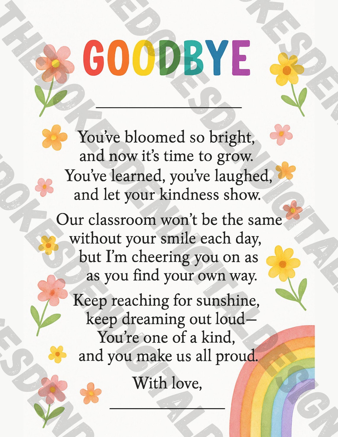 Bilingual End of Year Goodbye Letters for Students - Etsy